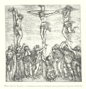 Nasjonalmuseet, Bargello, korsfestelse tilskrevet Pollajuolo, men sannsynligvis av Agostino di Duccio (gravering) av Italian School