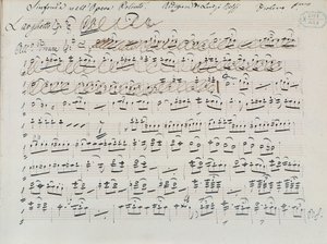 Musikalsk partitur for Poliuto av Donizetti (blekk på papir) av Italian School
