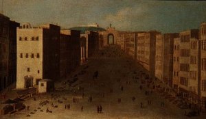 Napolitansk gatescene av Italian School