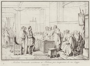 Nersete ber Tribunes om hjelp til å transportere troppene sine, 552 (gravering) av Italian School