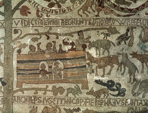 Noahs Ark, 1166 (mosaikk) av Italian School