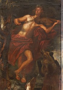 Orpheus fortryller dyrene med musikk, Myth of Orpheus av Italian School
