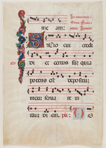 Side fra en missal- eller korbok, Nord-Italia, første halvdel av 1400-tallet (blekk på vellum) (se også 499213) av Italian School