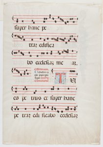Side fra en missal- eller korbok, Nord-Italia, første halvdel av 1400-tallet (blekk på vellum) (se også 499212) av Italian School