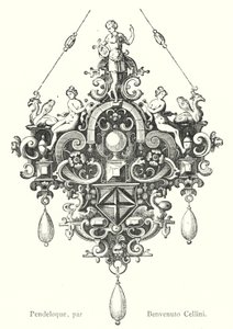 Pendeloque, av Benvenuto Cellini (gravering) av Italian School