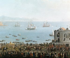Piedigrotta-fest i Napoli 8. september Detalj av den kongelige prosesjonen - Maleri fra begynnelsen av 1800-tallet - Museo Nazionale di San Martino Napoli av Italian School