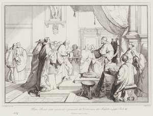 Pietro Bembo valgt til kardinal, og presentert av Contarini og Sadoleto til pave Paul III av Italian School