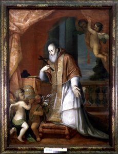 Pius V (1504 - 1572). Anonymt maleri fra en Lombardkirke. av Italian School