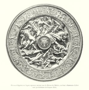 Ewer-brett i frastøtt sølv, henrettet for House of Medici, tilskrevet Benvenuto Cellini, men sannsynligvis av Gaspero Mola (gravering) av Italian School