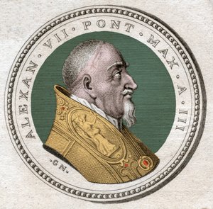 Pave Alexander VII. (gravering av Italian School