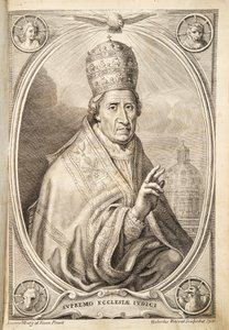 Pave Clement XI, pub. 1717 (gravering) av Italian School