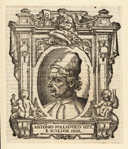 Portrett av Antonio del Pollaiuolo, italiensk maler, skulptør, gravør og gullsmed fra renessansen fra Firenze, ca 1429-1498 av Italian School