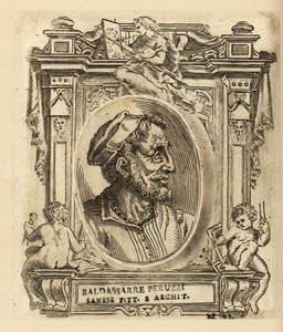 Portrett av Baldassare Tommaso Peruzzi, italiensk arkitekt og maler, født i nærheten av Siena av Italian School