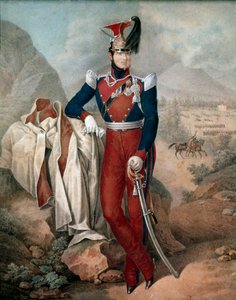 Portrett av Ferdinand II (Ferdinando Carlo) (1810-1859), konge av de to Siciliene (To Sicilier) Anonym akvarell. Museo Nazionale di San Martino Napoli fra 1800-tallet av Italian School