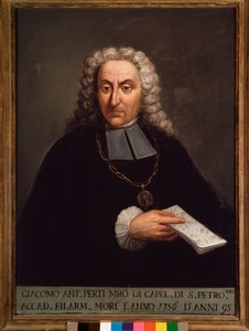 Portrett av Giacomo Perti (1661-1756) italiensk komponist av Italian School