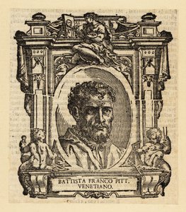 Portrett av Giovanni Battista Franco, italiensk manneristmaler og etser aktiv i Roma, Urbino og Venezia på midten av 1500-tallet av Italian School