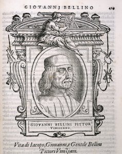 Portrett av Giovanni Bellini (ca. 1431-1516) fra Vasaris Lives of the Artists, først utgitt 1550 av Italian School