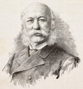 Portrett av Girolamo Cantelli (1815-1884), italiensk patriot og politiker, gravering fra fotografi av Baroni og Gardelli, fra L'Illustration Italiana, nr. 52, 28. desember av Italian School