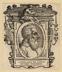 Portrett av Girolamo Da Carpi, italiensk maler og dekoratør som jobbet ved Court of House of Este i Ferrara av Italian School