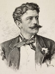 Portrett av Herbert von Bismarck (1849-1904), tysk politiker, gravering av Riera fra fotografi av Vianello Brothers, fra L'Illustration Italiana, nr. 44, 2. november av Italian School