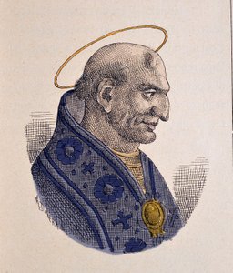 Portrett av pave Adeodat II eller Dieudonne (672-676) av Italian School