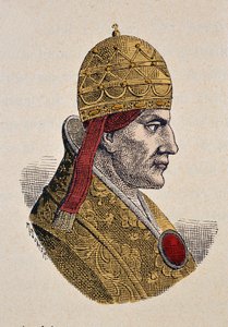 Portrett av pave Celestine III (1191-1198) av Italian School