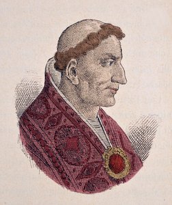 Portrett av paven Conon (Conone) (686-687) av Italian School