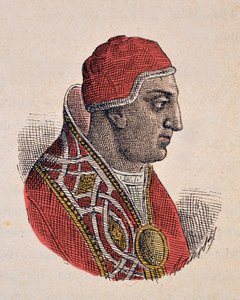 Portrett av paven Gregoire II (Gregorio eller Gregorius) (715-731) av Italian School