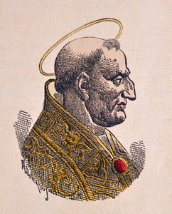 Portrett av paven Gregoire Ier le Grand (Gregory den store eller Gregorio Magno eller Gregorius Magnus) (590-604) av Italian School