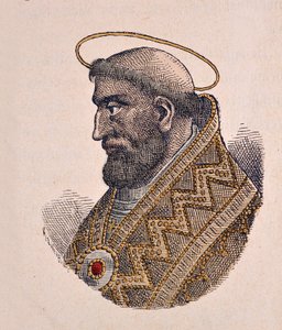 Portrett av pave Leon II (Leone eller Leo) (682-683) av Italian School