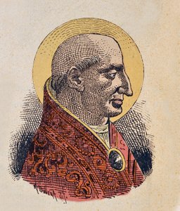 Portrett av paven Lucius Ier (Lucio I) (253-254) av Italian School