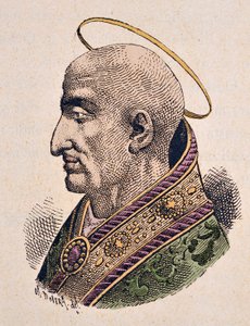 Portrett av paven Pie Ier (Pius eller Pio) (ca. 144-155) av Italian School