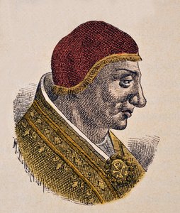 Portrett av paven Serge II (Sergius, Sergio) (844-847) av Italian School