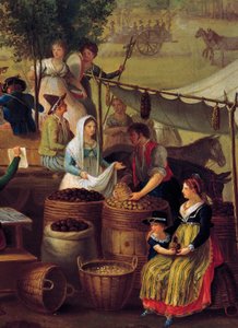 Potet- og kastanjeselger, maleri av en ukjent kunstner, Italia av Italian School