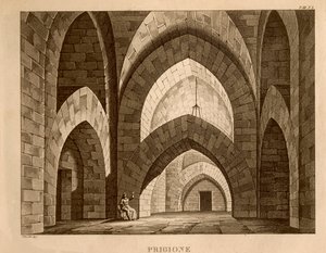 Prison, scenografi for akt 1 av 