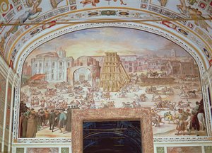 Fjerning av obelisken fra Circus of Nero av Italian School