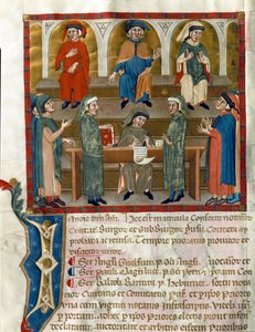 Representation of a Notar Studies Office Side hentet fra Matricola del Consorzio dei Notai di Perugia (ms. 972) (Register of the Order of Notaries) 1343-1354 Perugia, Biblioteca Comunale Augusta av Italian School