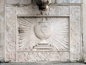 Representasjon av den hellige gral i katedralen i Milano (Duomo di Milano) av Italian School