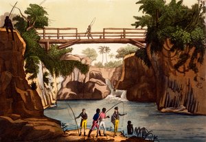 River Roccie nær San Benedetto, Isle of Madagaskar, fra Costumes of ... av Giulio Ferrario, ca. 1820-30-tallet av Italian School