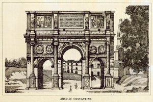 Roma: Konstantinbuen (litho) av Italian School