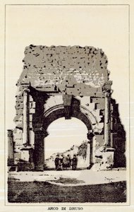 Roma: Drusus-buen (litho) av Italian School