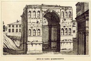 Roma: Buen til Janus Quadrifronte (litho) av Italian School