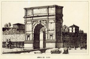 Roma: Titusbuen (litho) av Italian School