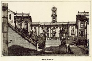 Roma: Campidoglio (litho) av Italian School