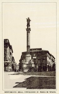 Roma: Pakkemonumentet på Piazza Di Spagna (litho) av Italian School