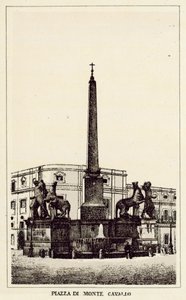 Roma: Monte Cavallo-plassen (litho) av Italian School