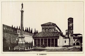 Roma: S Lorenzo (litho) av Italian School