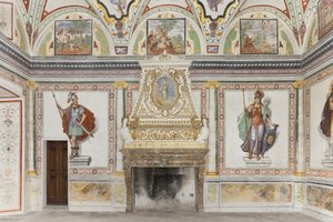 Rom til Jupiter og Merkur: Mars og Minerva (fresco) av Italian School