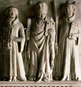 Saint Paul, Saint Laurent og Saint Etienne Bas relieff fra skolen i Campione. Fra Castelseprio i Italia. Milano fra 1300-tallet, museo d