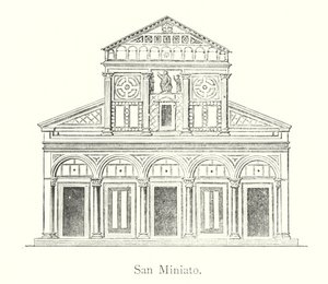San Miniato (gravering) av Italian School
